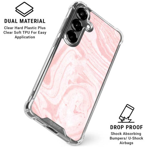 Pink Marbling Galaxy S26 Clear Case