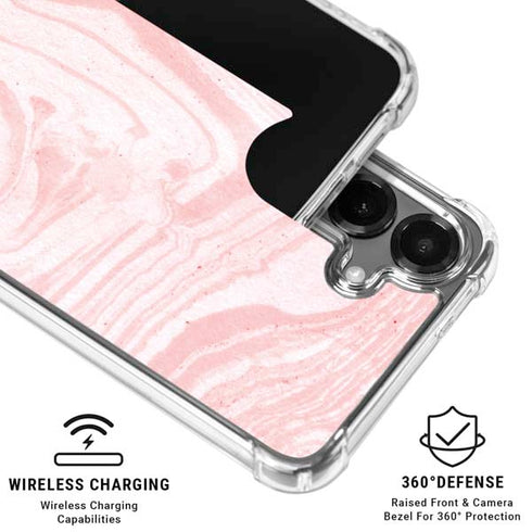 Pink Marbling Galaxy S26 Plus Clear Case