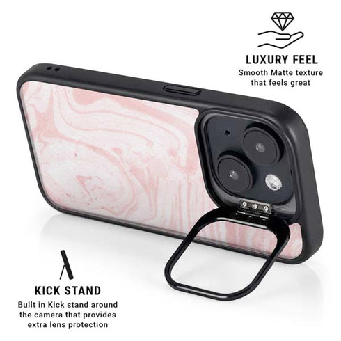 Pink Marbling iPhone 14 Kickstand Case
