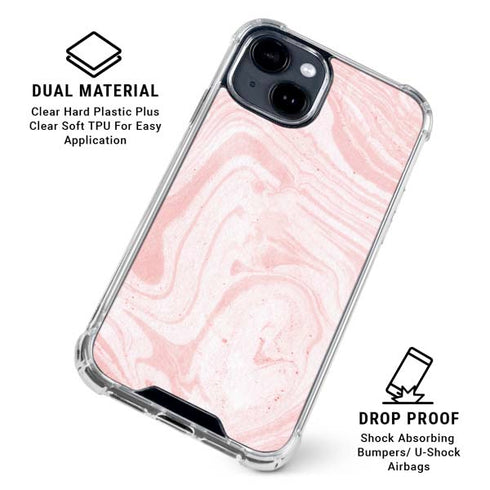 Pink Marbling iPhone 15 Clear Case
