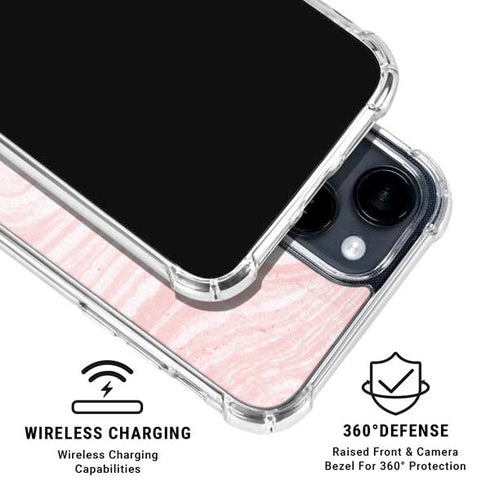 Pink Marbling iPhone 15 Clear Case
