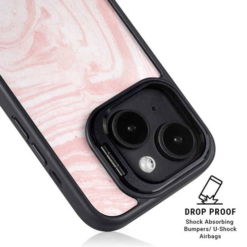 Pink Marbling iPhone 15 Kickstand Case