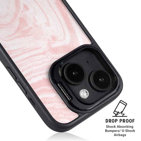 Pink Marbling iPhone 15 Plus Kickstand Case