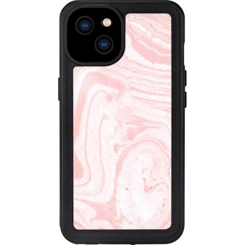 Pink Marbling iPhone 15 Plus Waterproof Case