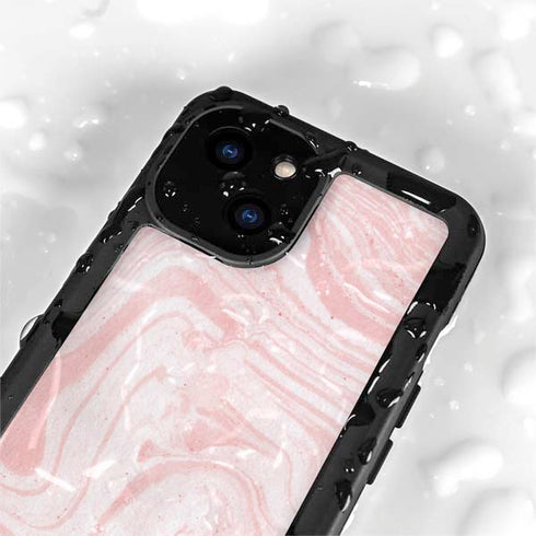 Pink Marbling iPhone 15 Plus Waterproof Case