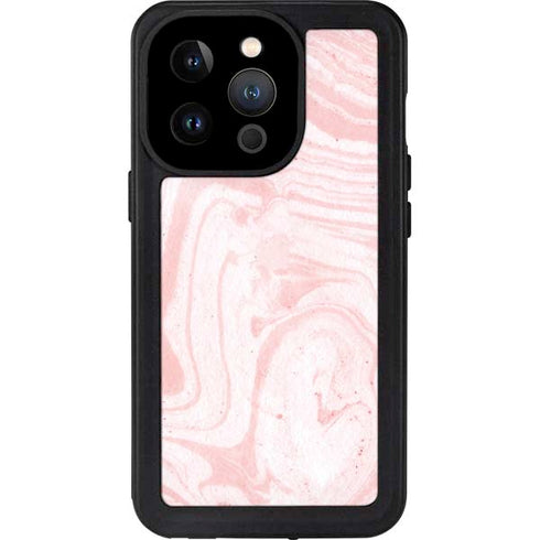 Pink Marbling iPhone 15 Pro Waterproof Case