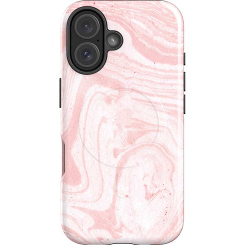 Pink Marbling iPhone 16 Magsafe Impact Case