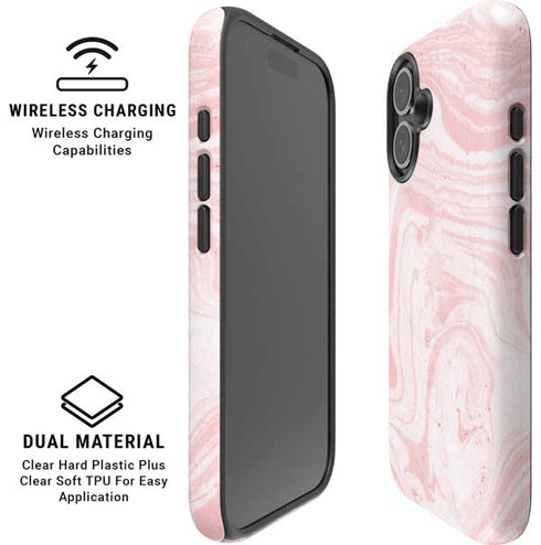 Pink Marbling iPhone 16 Magsafe Impact Case