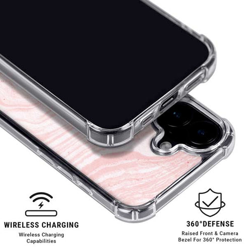 Pink Marbling iPhone 16 Plus Clear Case