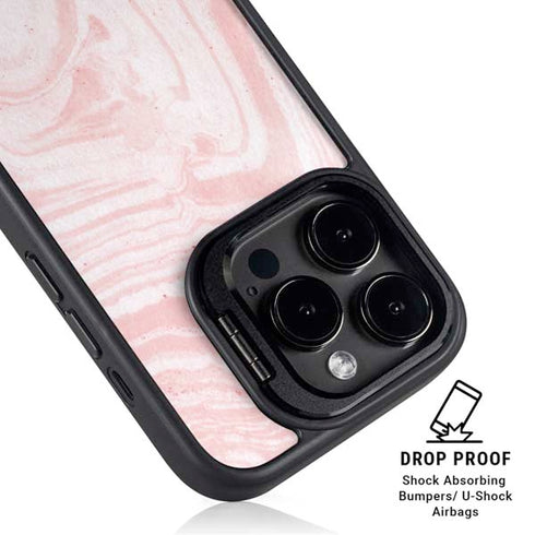 Pink Marbling iPhone 16 Pro Max Kickstand Case