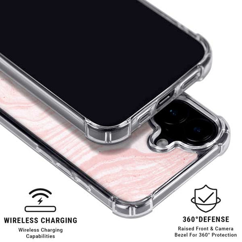Pink Marbling iPhone 17 Clear Case