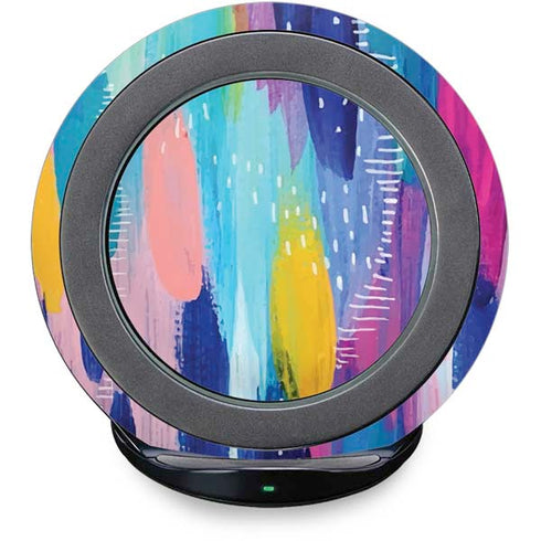 Pink Sparkle Brush Stroke by Etta Vee Fast Charge Wireless Charging Stand Skin
