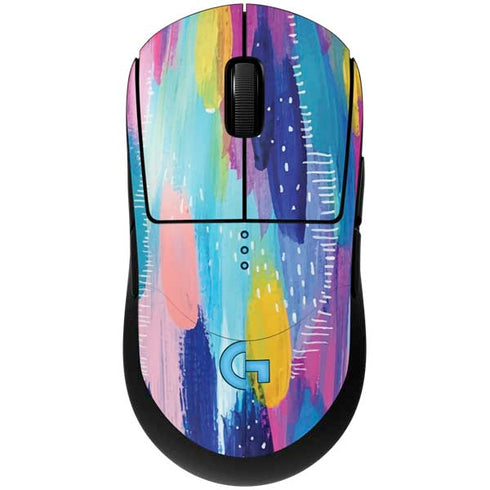 Pink Sparkle Brush Stroke by Etta Vee G Pro Wireless Gaming Mouse Skin