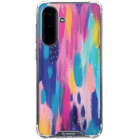 Pink Sparkle Brush Stroke by Etta Vee Galaxy A36 5G Clear Case