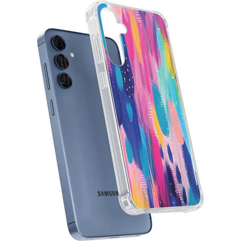 Pink Sparkle Brush Stroke by Etta Vee Galaxy A55 5G Clear Case