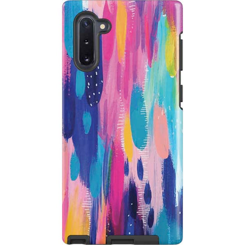 Pink Sparkle Brush Stroke by Etta Vee Galaxy Cases