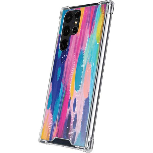 Pink Sparkle Brush Stroke by Etta Vee Galaxy S23 Ultra Clear Case