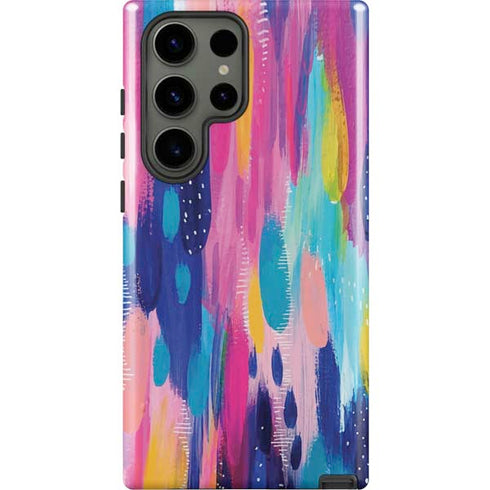 Pink Sparkle Brush Stroke by Etta Vee Galaxy S23 Ultra Pro Case