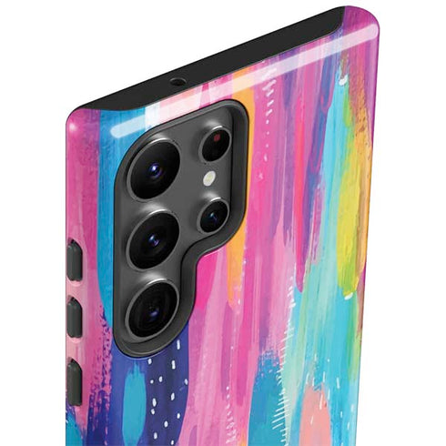 Pink Sparkle Brush Stroke by Etta Vee Galaxy S23 Ultra Pro Case