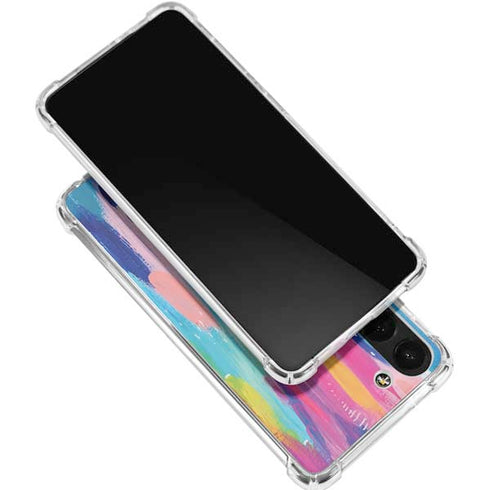 Pink Sparkle Brush Stroke by Etta Vee Galaxy S24 FE Clear Case