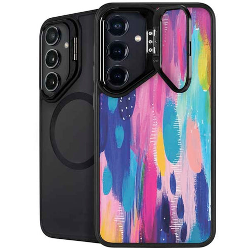 Pink Sparkle Brush Stroke by Etta Vee Galaxy S25 Kickstand Case