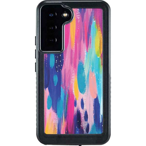 Pink Sparkle Brush Stroke by Etta Vee Galaxy S24 Plus Waterproof Case