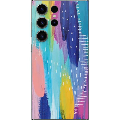 Pink Sparkle Brush Stroke by Etta Vee Galaxy S25 Ultra Skin