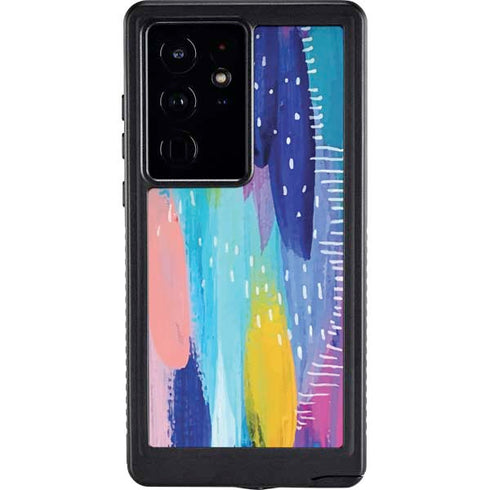 Pink Sparkle Brush Stroke by Etta Vee Galaxy S24 Ultra Waterproof Case