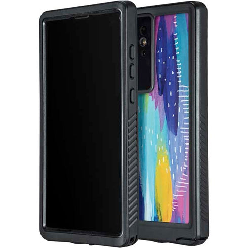 Pink Sparkle Brush Stroke by Etta Vee Galaxy S24 Ultra Waterproof Case