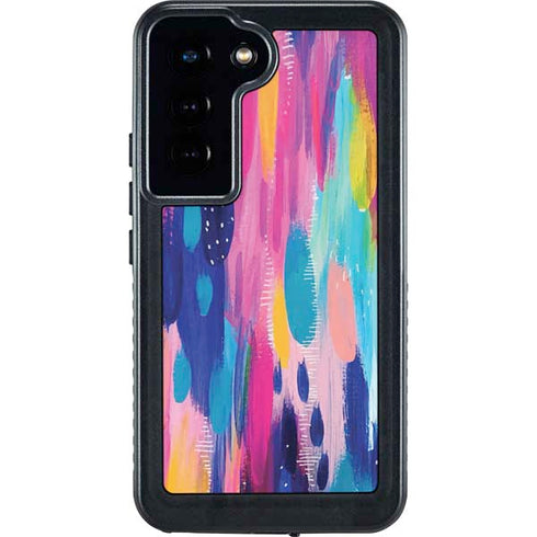 Pink Sparkle Brush Stroke by Etta Vee Galaxy S24 Waterproof Case