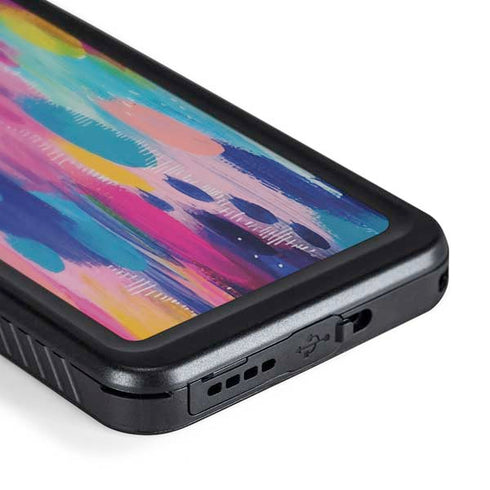 Pink Sparkle Brush Stroke by Etta Vee Galaxy S24 Waterproof Case