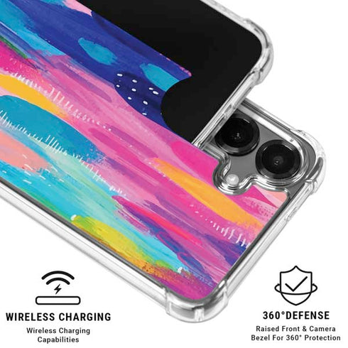 Pink Sparkle Brush Stroke by Etta Vee Galaxy S26 Clear Case