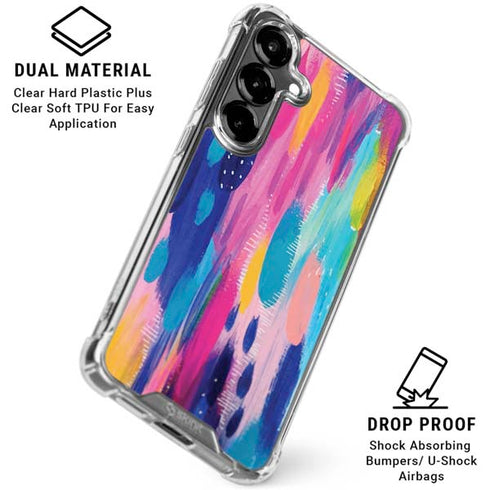 Pink Sparkle Brush Stroke by Etta Vee Galaxy S26 Clear Case
