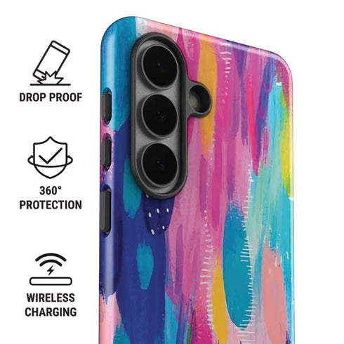 Pink Sparkle Brush Stroke by Etta Vee Galaxy S26 Plus Impact Case