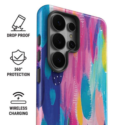 Pink Sparkle Brush Stroke by Etta Vee Galaxy S26 Ultra Impact Case