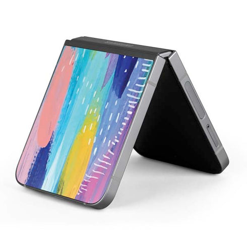 Pink Sparkle Brush Stroke by Etta Vee Galaxy Z Flip6 Skin