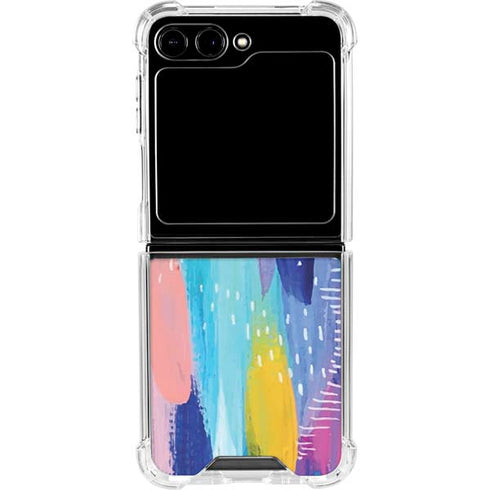 Pink Sparkle Brush Stroke by Etta Vee Galaxy Z Flip6 Clear Case