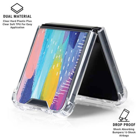 Pink Sparkle Brush Stroke by Etta Vee Galaxy Z Flip6 Clear Case