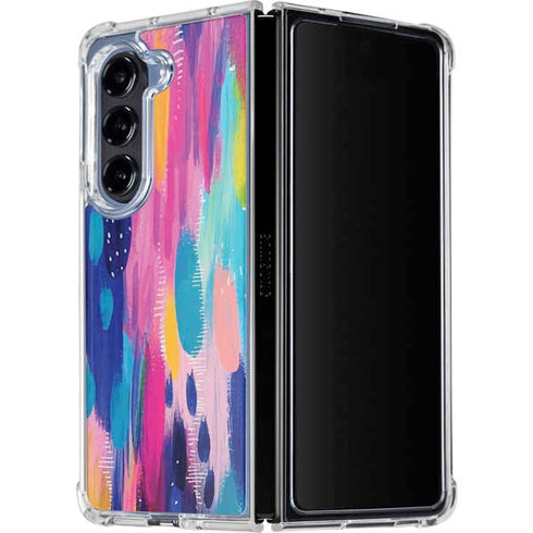 Pink Sparkle Brush Stroke by Etta Vee Galaxy Z Fold5 5G Clear Case