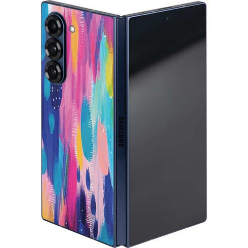 Pink Sparkle Brush Stroke by Etta Vee Galaxy Z Fold6 Skin