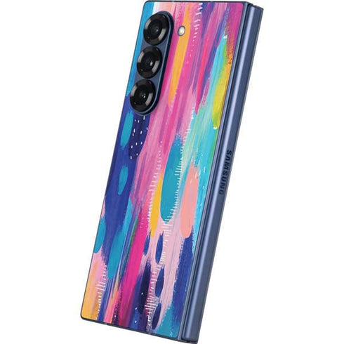 Pink Sparkle Brush Stroke by Etta Vee Galaxy Z Fold6 Skin