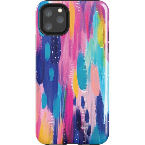 Pink Sparkle Brush Stroke by Etta Vee iPhone Cases