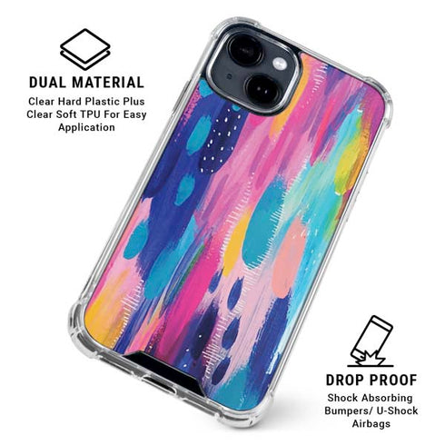 Pink Sparkle Brush Stroke by Etta Vee iPhone 15 Clear Case