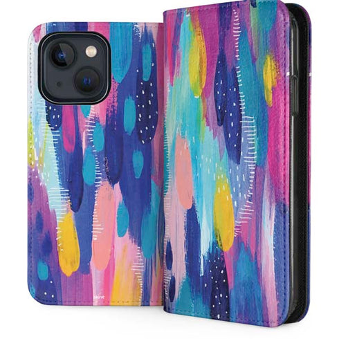 Pink Sparkle Brush Stroke by Etta Vee iPhone 15 Folio Case