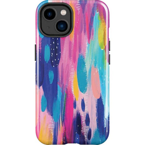 Pink Sparkle Brush Stroke by Etta Vee iPhone 15 Impact Case