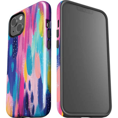 Pink Sparkle Brush Stroke by Etta Vee iPhone 15 Impact Case