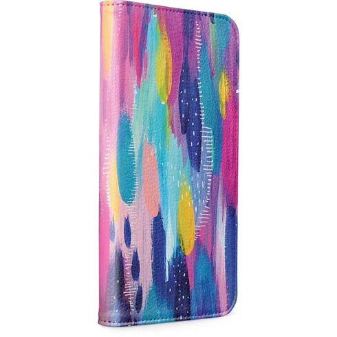 Pink Sparkle Brush Stroke by Etta Vee iPhone 15 Plus Folio Case