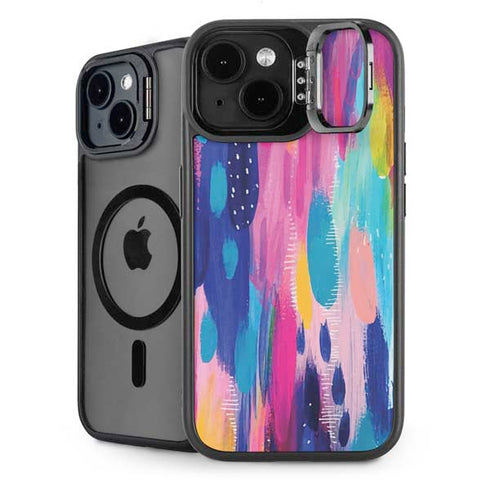 Pink Sparkle Brush Stroke by Etta Vee iPhone 15 Plus Kickstand Case