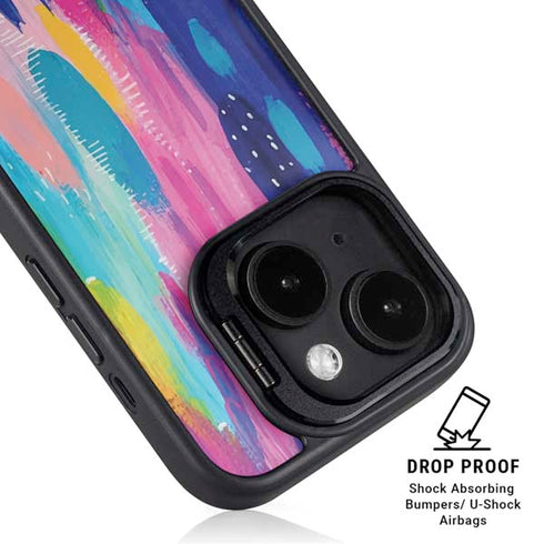 Pink Sparkle Brush Stroke by Etta Vee iPhone 15 Plus Kickstand Case