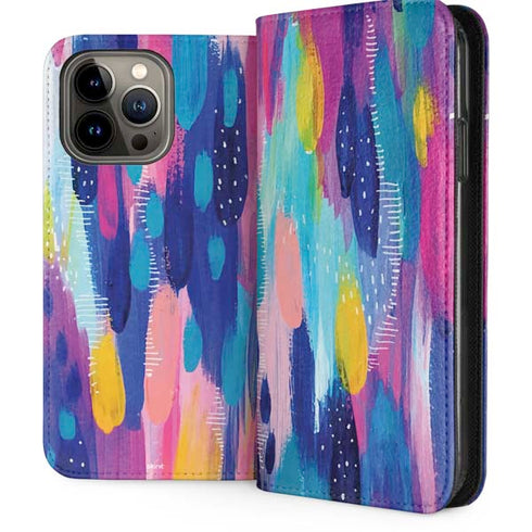 Pink Sparkle Brush Stroke by Etta Vee iPhone 15 Pro Max Folio Case